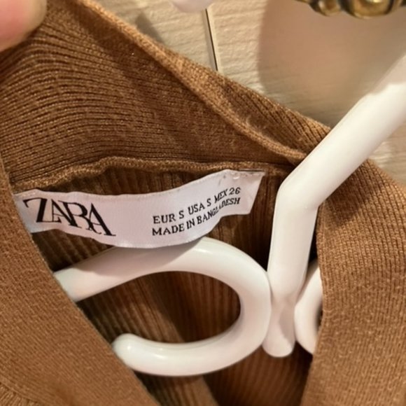 Zara ribbed cardigan, tan, small - Picture 4 of 4